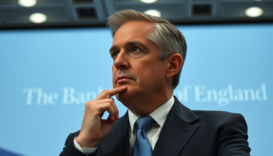 Bank of England official deep in thought at press conference.