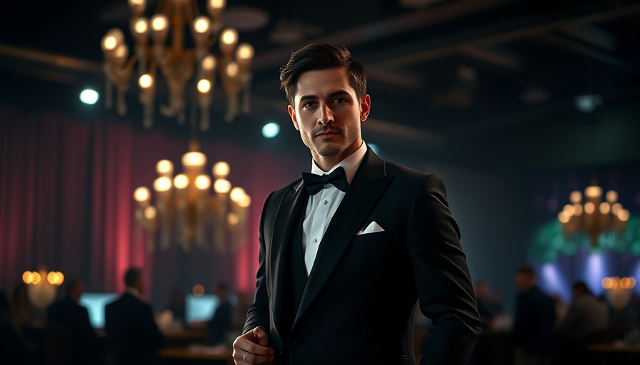 Elegant man posing in formal wear at an event.