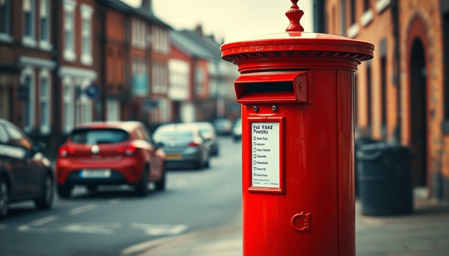 Upgraded postbox for parcels, vibrant urban scene.