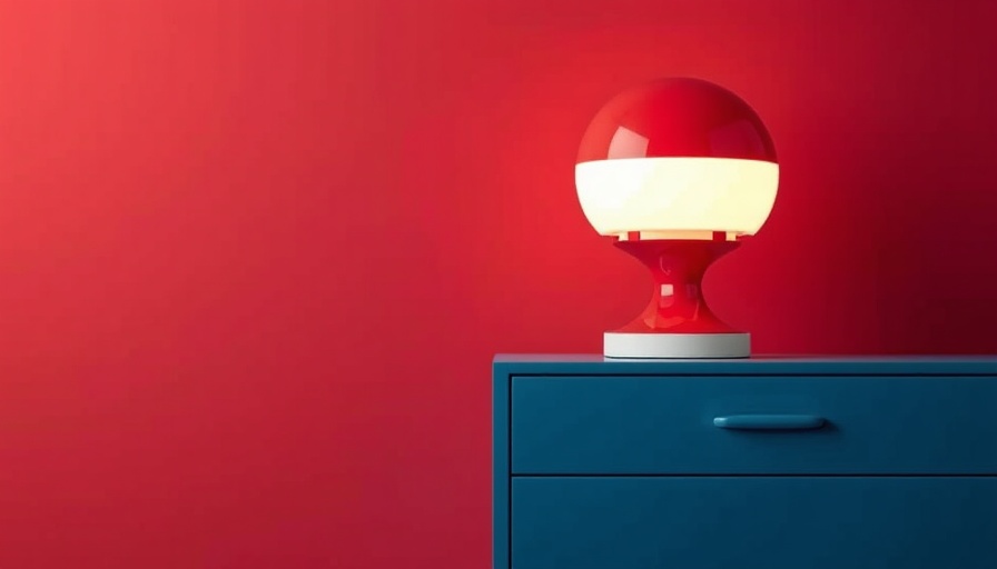 Modern statement table lamp on a stylish nightstand.