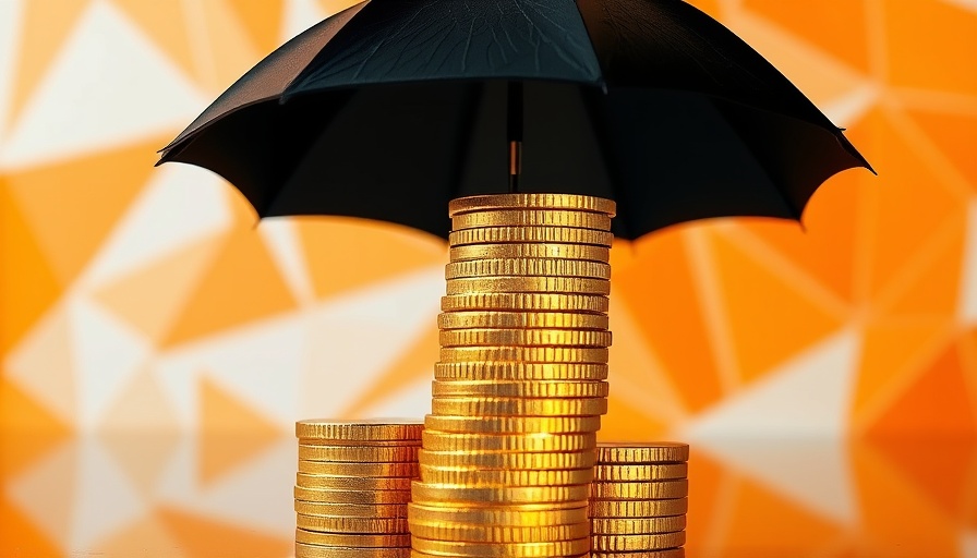 Gold coins under umbrella symbolize profit rise in credit unions.