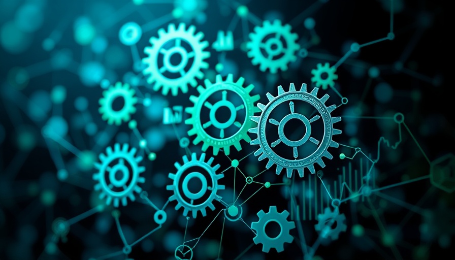 Conceptual image of private capital and systemic risk with gears and graphs.