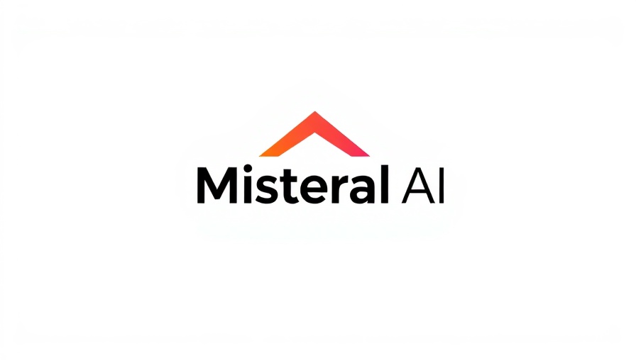 Mistral AI logo with geometric design on white background.