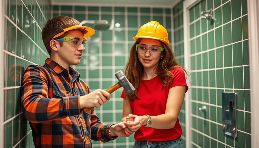 Youthful team cutting bathroom renovation costs with DIY effort