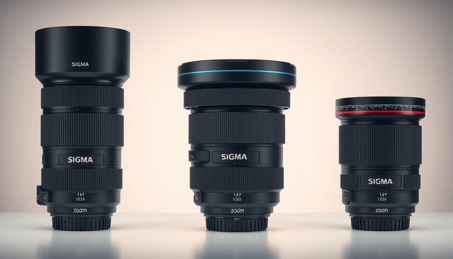 Sigma superzoom lenses displayed with varying zoom levels.