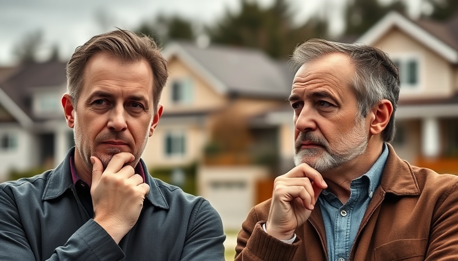 Discussion on Ray Dalio's real estate warning, thoughtful expressions in suburban setting.