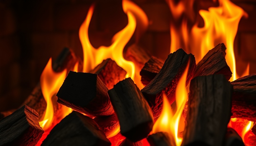 Warm, vibrant flames in a cozy fireplace setting.