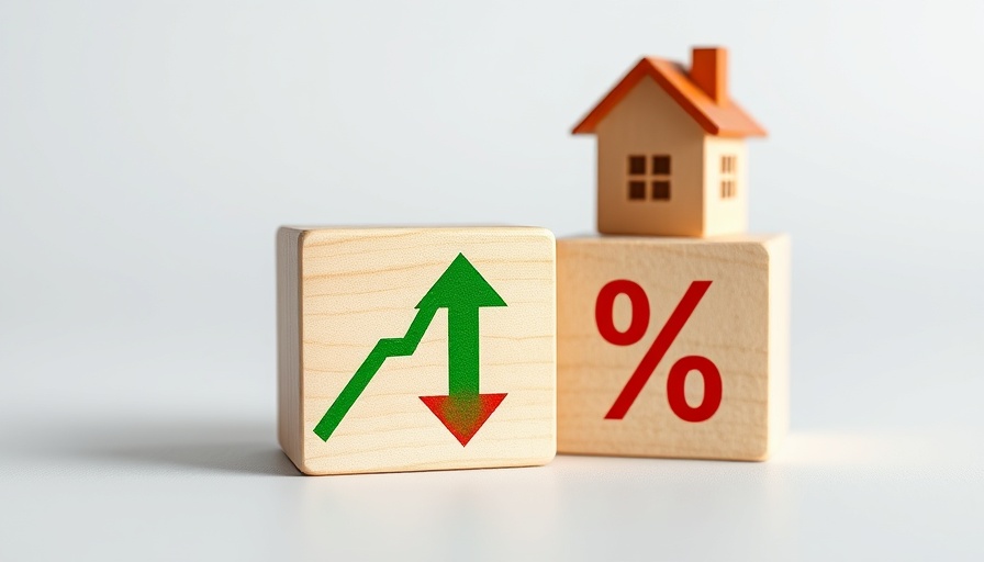 Wooden blocks with arrows and house depict recent rise in mortgage rates.