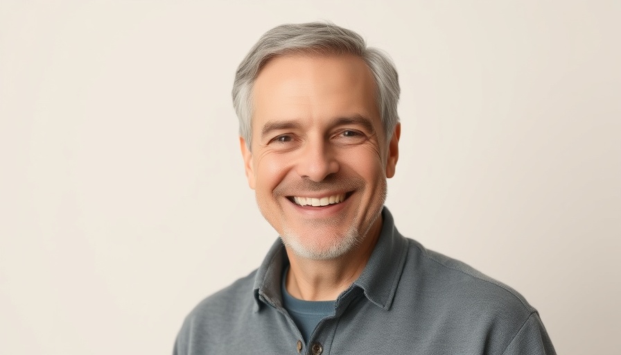 Portrait of a smiling middle-aged man posing, neutral background.