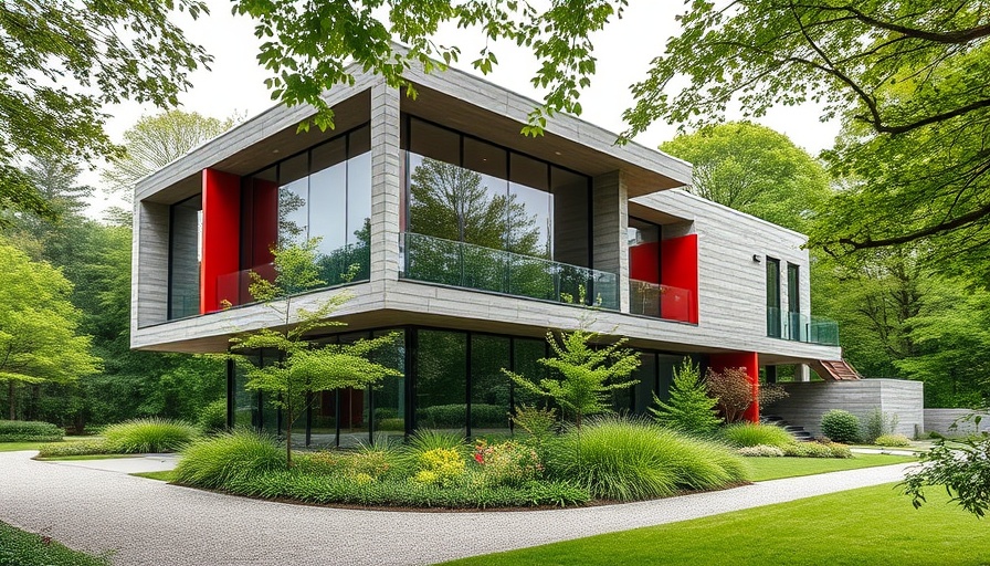 Modern Edinburgh home for sale with angular design and lush greenery.