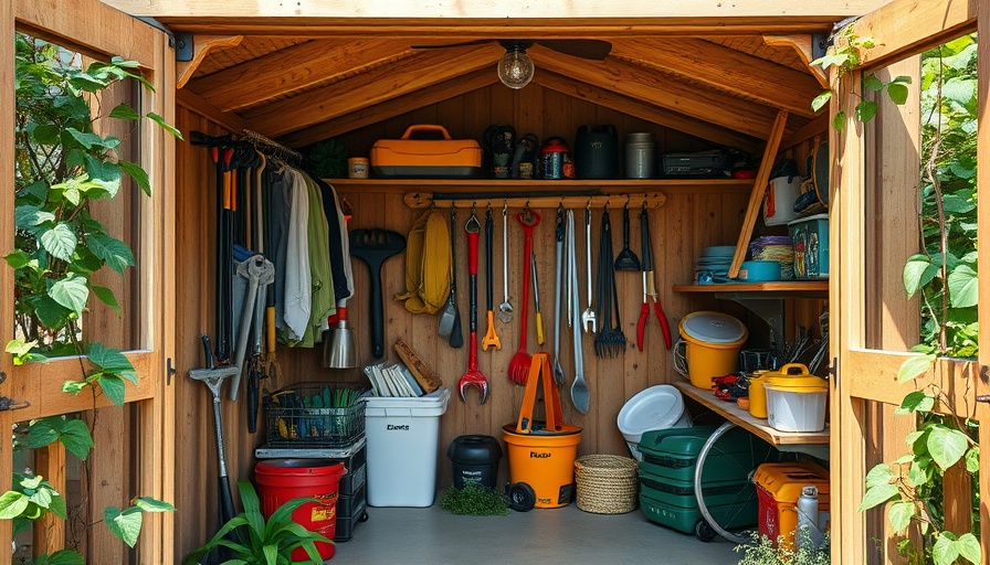 Efficient garden shed design ideas with organized tools and storage.