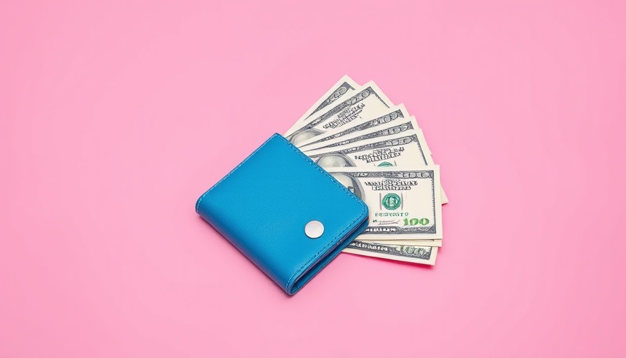 Blue wallet with dollar bills on pink background, Monthly Bills You Can Negotiate.
