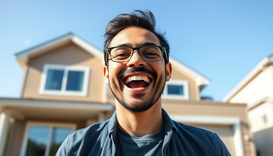 Cheerful individual in front of house, representing Financial Independence Cheat Code.
