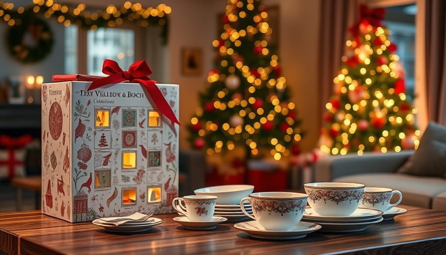 Villeroy & Boch Advent Calendar with festive dishware in Christmas setting.
