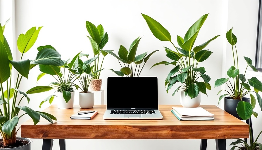 Modern workspace with laptop and plants for blogging for financial freedom.