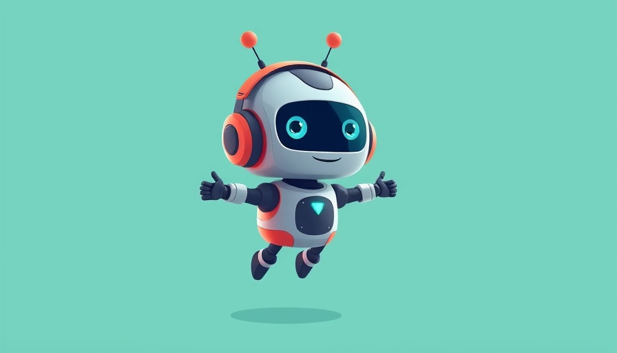 Cartoon robot showcasing Gemini smart speaker features.
