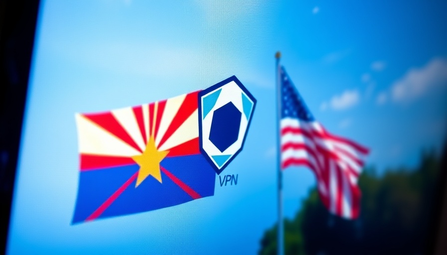 Proton VPN logo and Arizona flags. Arizona age verification law context.