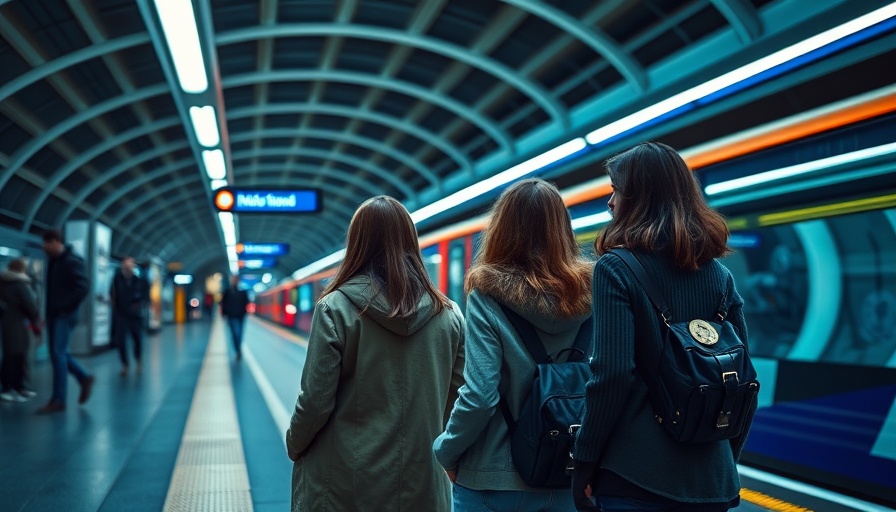 Two people on a London Underground platform as a train arrives, illustrating station activity.