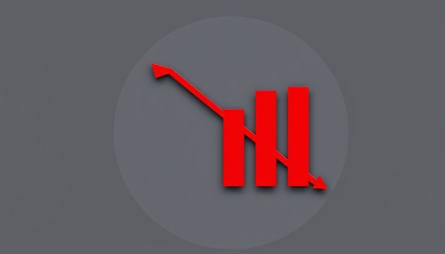 Graph illustrating a decline with red bars and arrow, Construction Project Starts Decline.