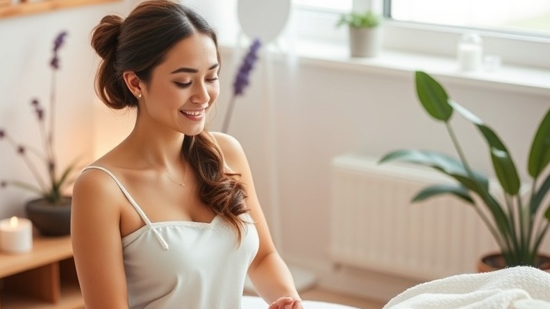 A serene wellness retreat with lush greenery, promoting relaxation and rejuvenation.