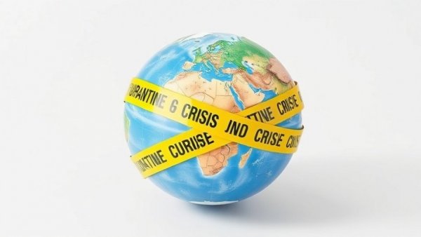 Globe wrapped in yellow quarantine tape symbolizing Bacteria Threatening Next Pandemic.