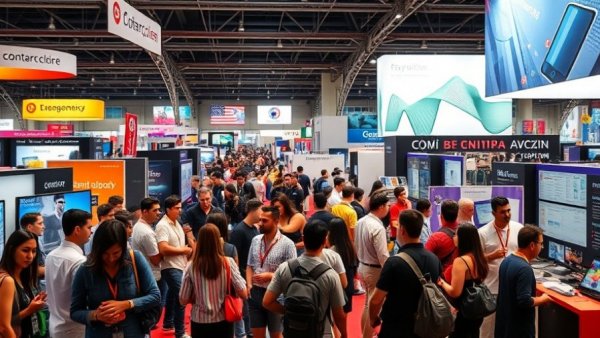 Convention attendees at Seattle Ultrasonics booth, engaging with the C-200 Ultrasonic Chef's Knife display.