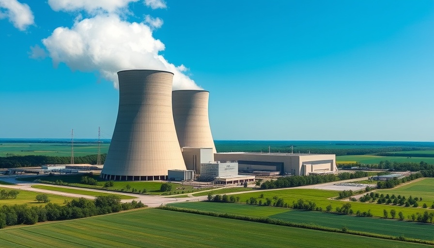 Indiana's nuclear energy facility with cooling towers.