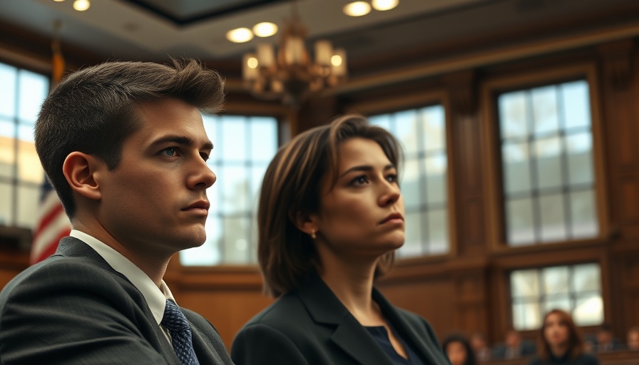 Young person in courtroom with lawyer in Indiana Statewide legal system.