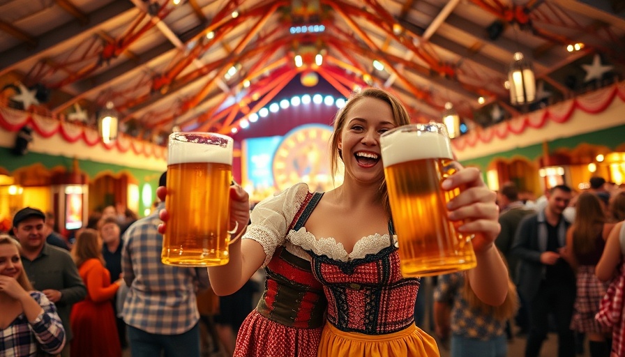 Oktoberfest beer tents lively celebration with beer and music