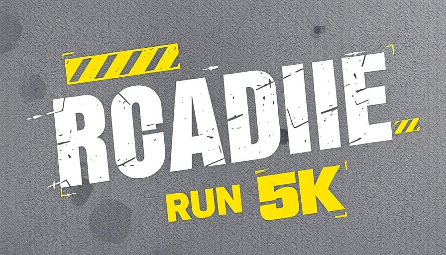 Mayor's Gold Cup Roadie Run 5K event poster with bold text.