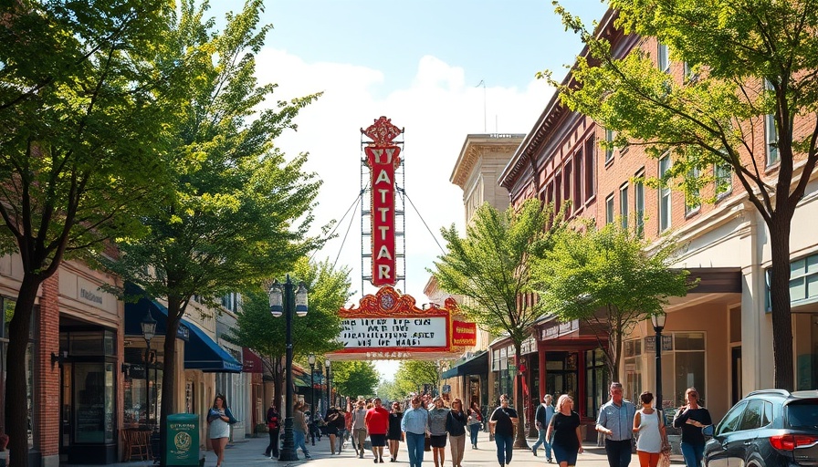 Economic development fees Franklin, vibrant street scene with theater marquee.