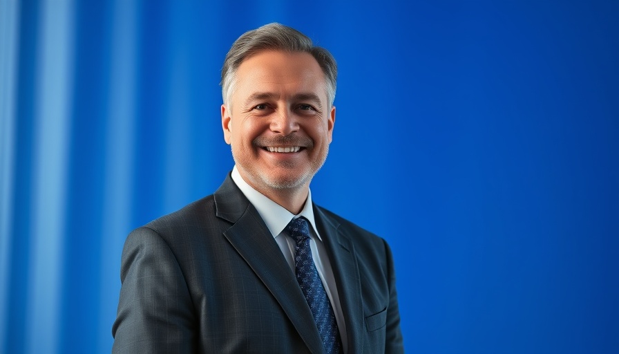 Middle-aged man smiling in a suit, blue background, NCAA $2.8 Billion Settlement Antitrust Protection