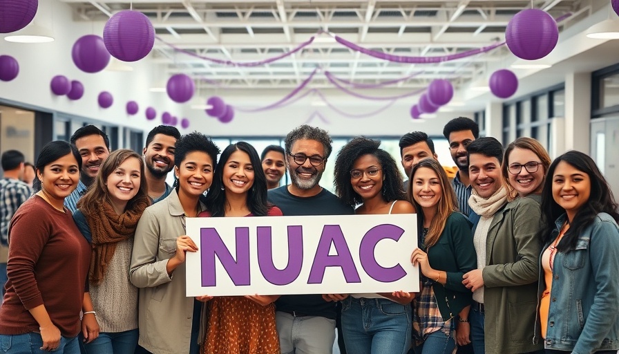 Urban Agriculture Program in Gary team holding NUAC sign indoors.