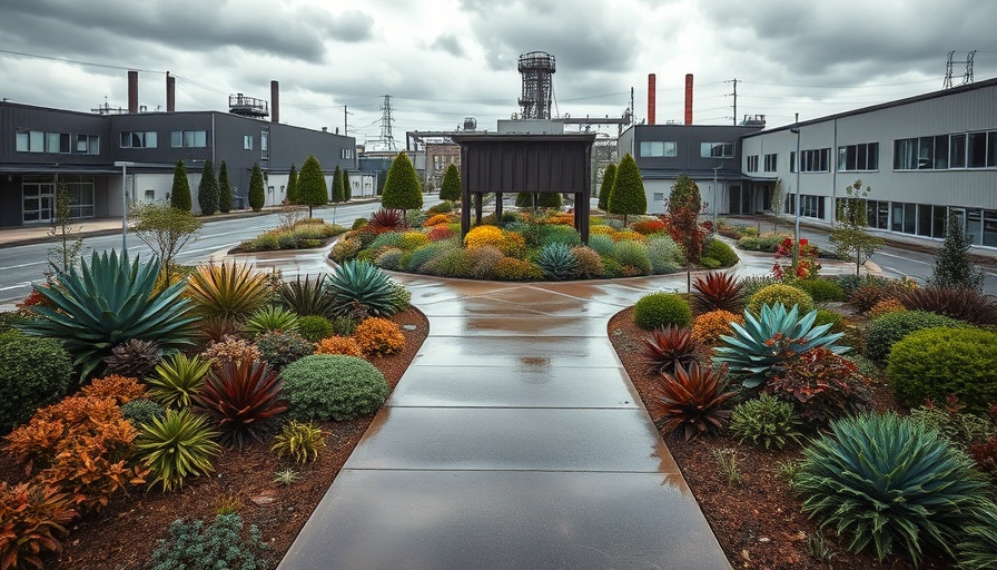 Bargersville scene illustrating growth with industry and greenery