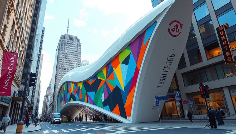 Indy Arts Council funding displayed at Indianapolis Artsgarden with mural.