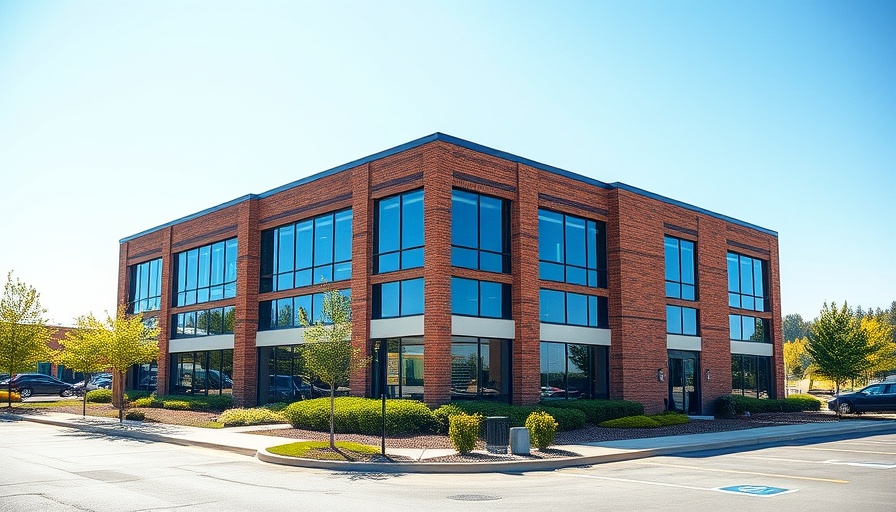 Modern office building of Accessibility 100 Indiana with glass facade