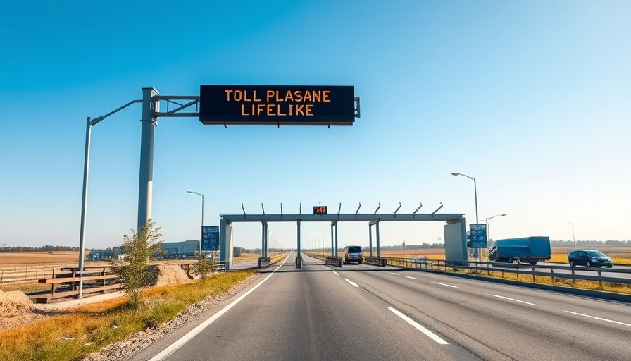 Temporary closures Indiana Toll Road plazas sign at Middlebury Plaza.