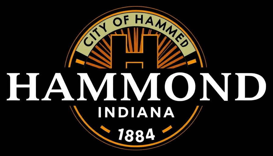 Hammond, Indiana city emblem with sunburst design.