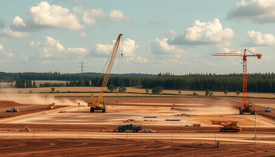 Expansive construction site for subdivision in Schererville.