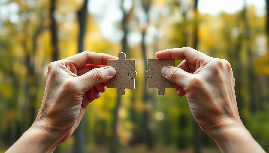 Two hands with puzzle pieces representing collaborative care for depression.