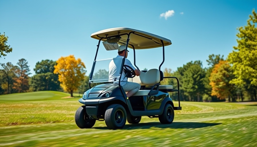 Westfield golf cart on scenic course highlighting expansion.