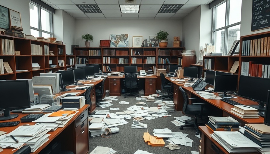 Empty law office illustrating Indiana attorney shortage challenges.