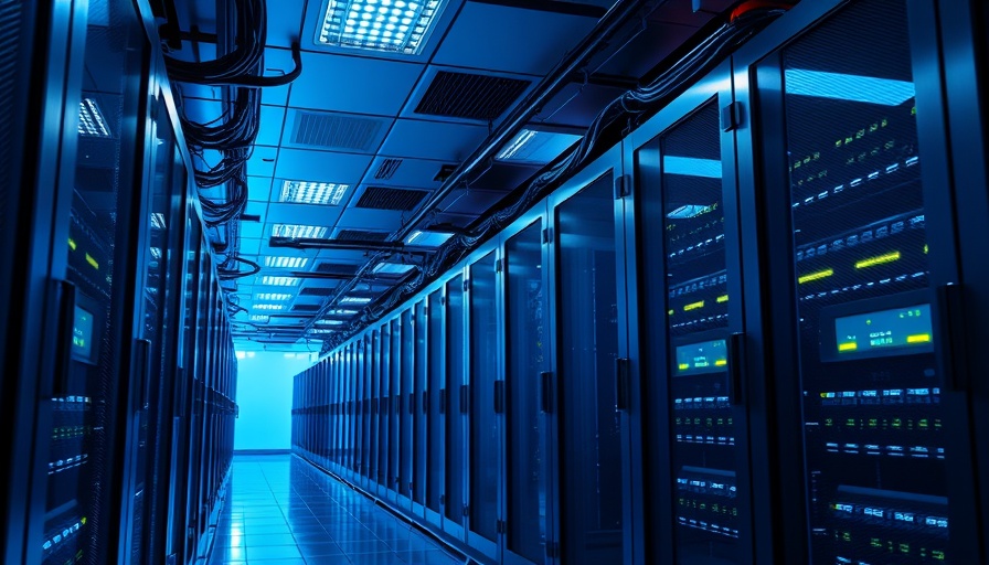Modern data center interior with rows of servers in Frankfort county.