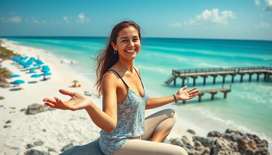Clearwater Beach Florida family activities, woman meditating.