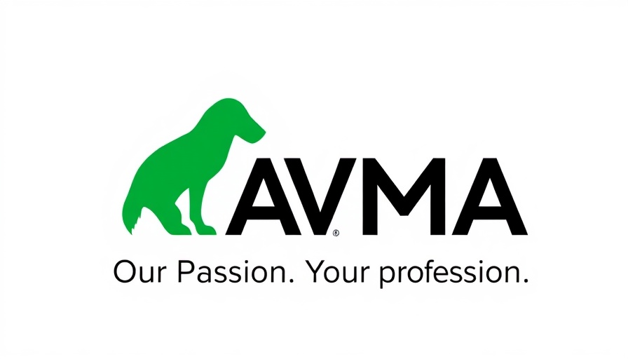AVMA logo with slogan and veterinary symbol.