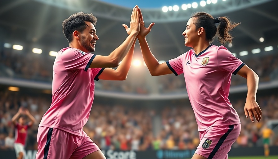 Inter Miami players celebrate advancing in soccer match.