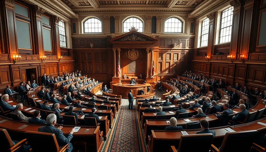 Indiana lawmakers in chamber during annual session scores discussion.