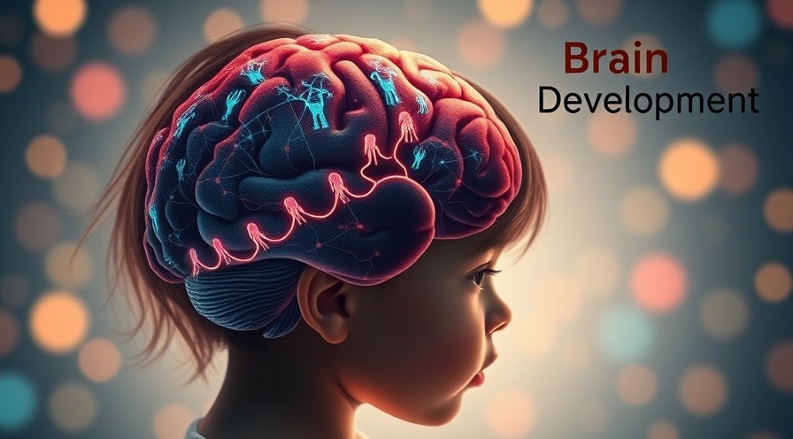 Visualizing childhood adversity impact on brain development with vibrant neural paths.