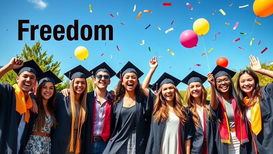 Graduates celebrating Freedom, highlighting the importance of financial planning for young adults.