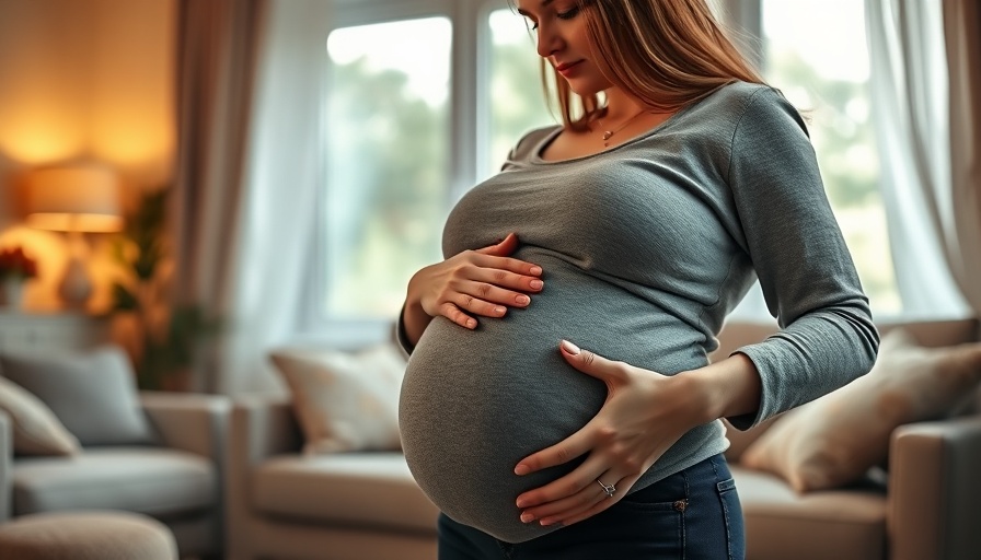 Pregnant woman reflecting, serene atmosphere, exposure to stress during early pregnancy.